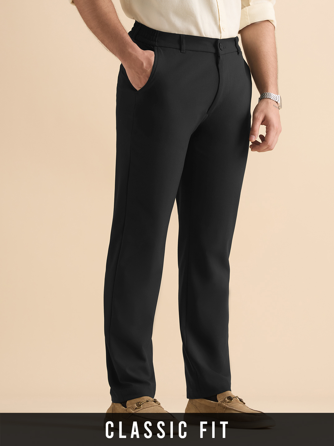 Super Pants: Charcoal Ash (Classic Fit) Men Super Flex Pants | The Souled Store  